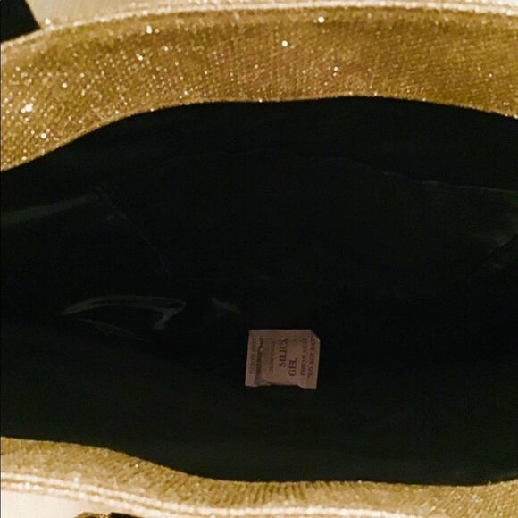 Victoria’s Secret Gold and Black Shimmery Tote Bag NWT - Picture 2 of 4